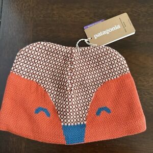 Patagonia Hat Beanie 6-12m Baby Animal Friends Fox Hat Outdoor Winter NWT